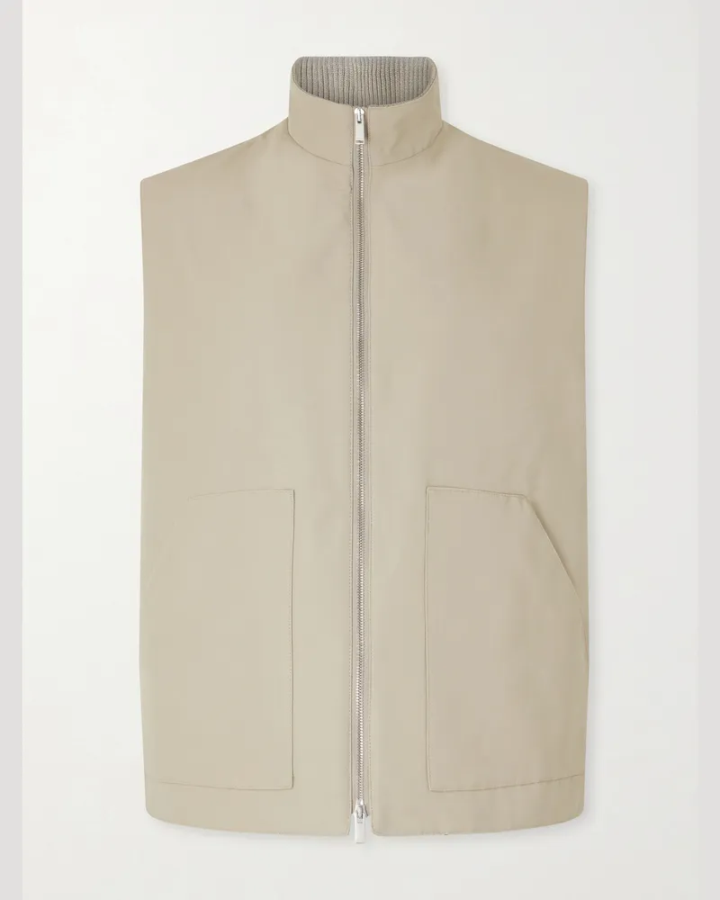 LARDINI Cotton-Blend Gilet Neutrals