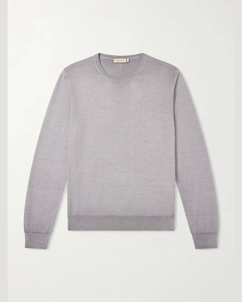 Canali Pullover aus einer Woll-Seidenmischung Grau