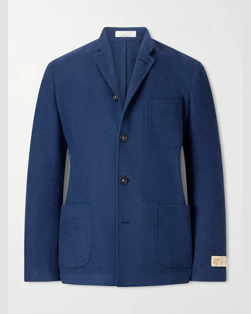 Massimo Alba Bali Virgin Wool, Silk and Cashmere-Blend Blazer Blue