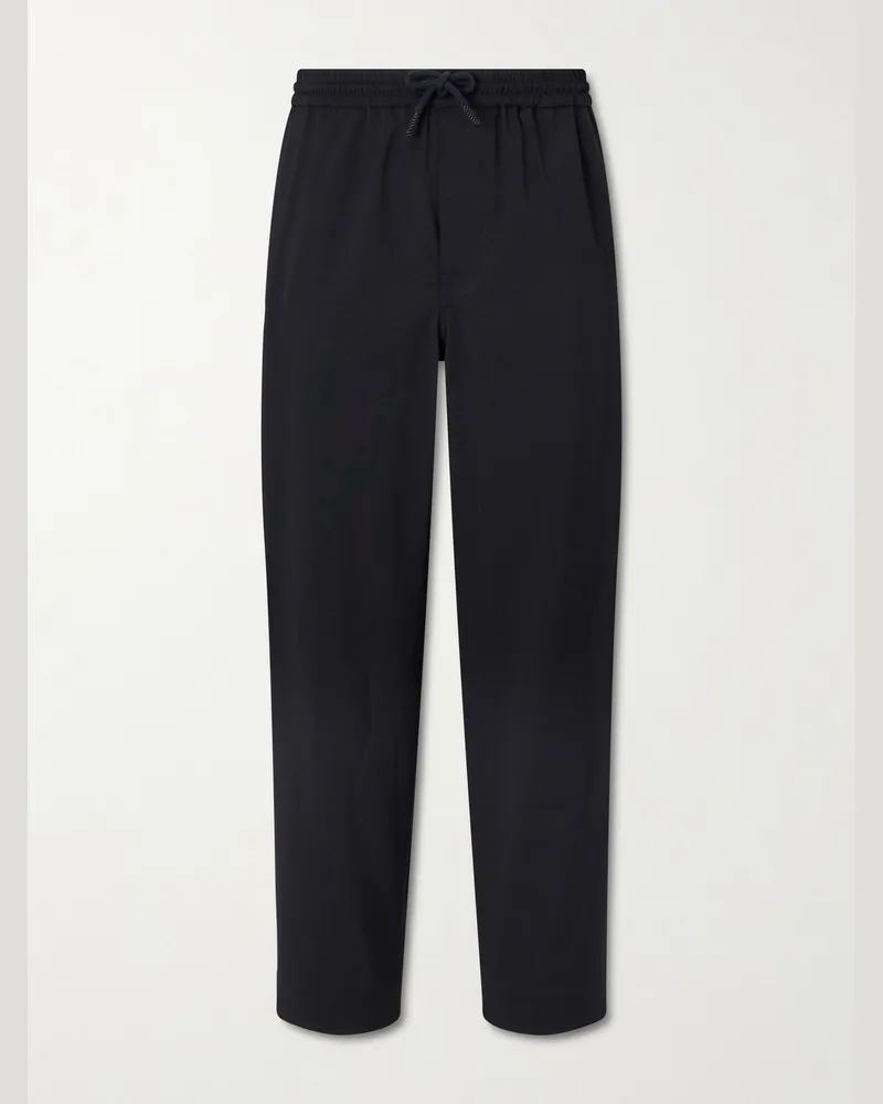 Loewe Straight-Leg Wool Drawstring Trousers Black