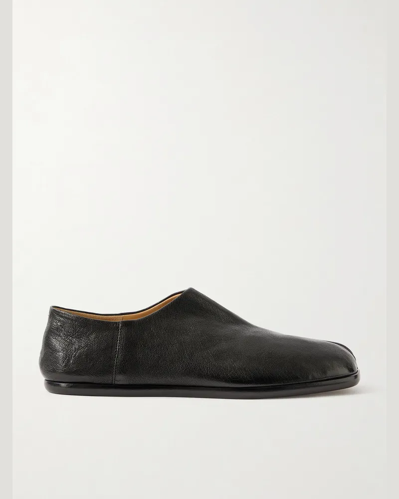 Maison Margiela Tabi Babouche Split-Toe Leather Slip-ons Black