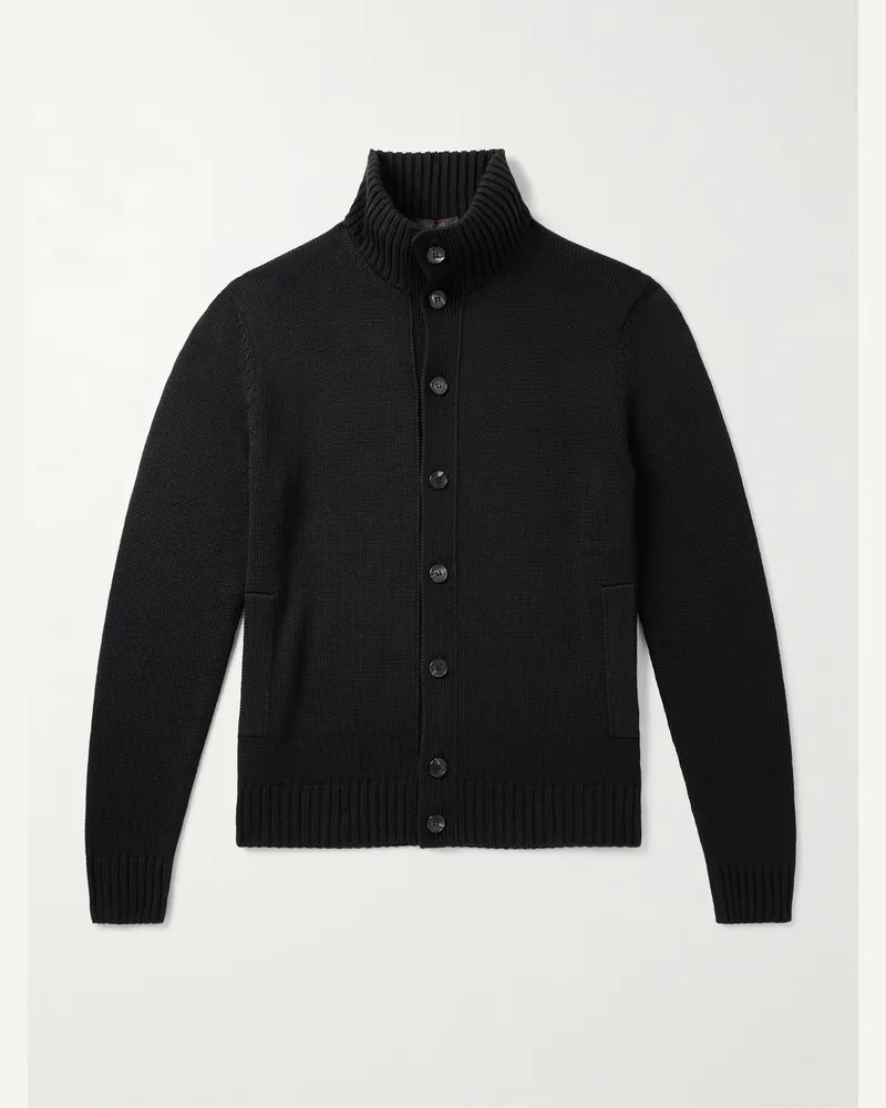 Incotex Cardigan aus Wolle Schwarz