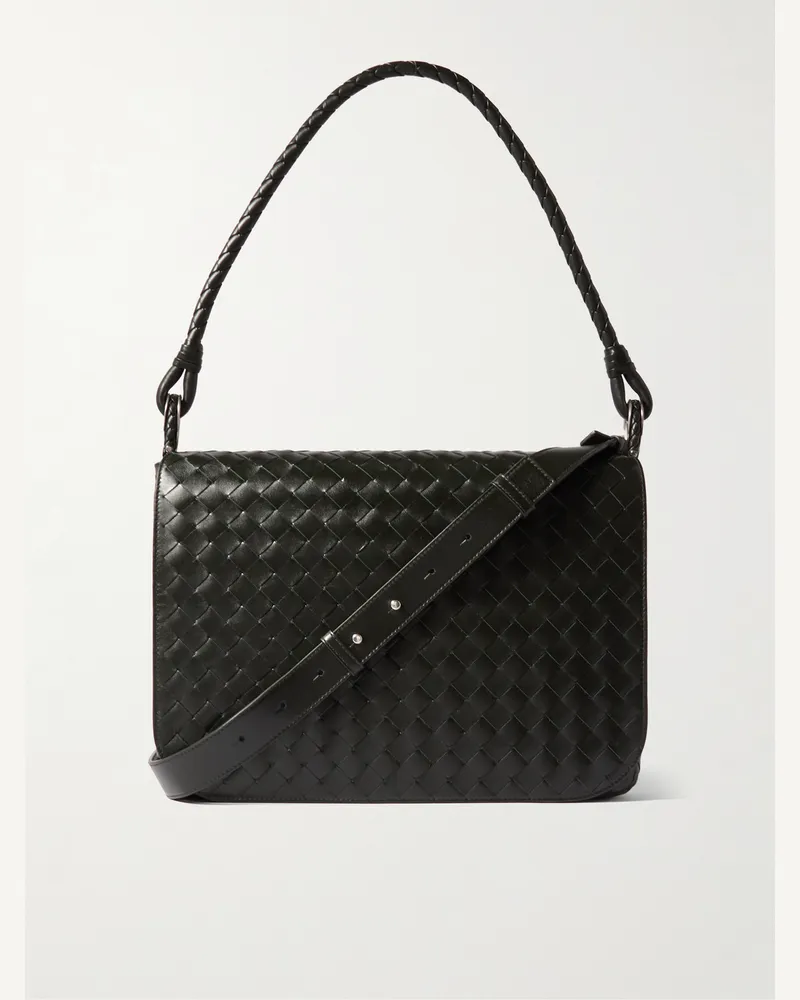 Bottega Veneta Swing Umhängetasche aus Intrecciato-Leder Grün