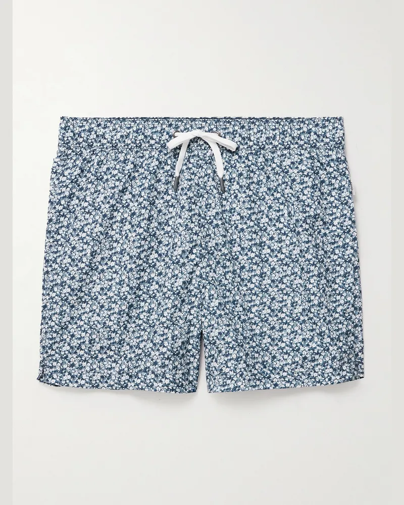 Onia Charles schmal geschnittene mittellange Badeshorts mit Blumenprint Mehrfarbig