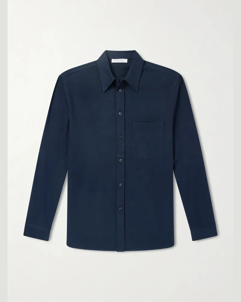 Umit Benan Giorgio Hemd aus Baumwollflanell Blau