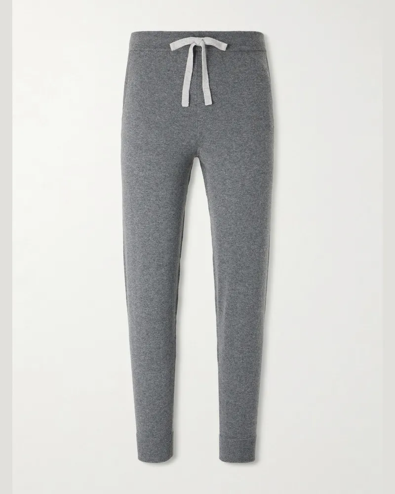 N.Peal Straight-Leg Organic Cashmere Sweatpants Gray