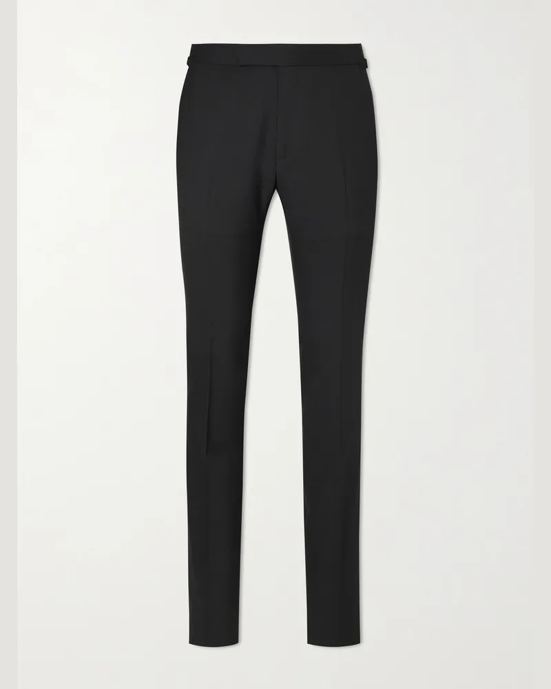Tom Ford Straight-Leg Wool Suit Trousers Black