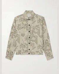 Oliver Spencer Milford Blouson aus Leinen mit Print Neutral