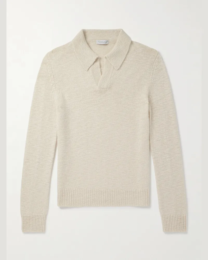 Gabriela Hearst Aled Cashmere Polo Shirt Neutrals