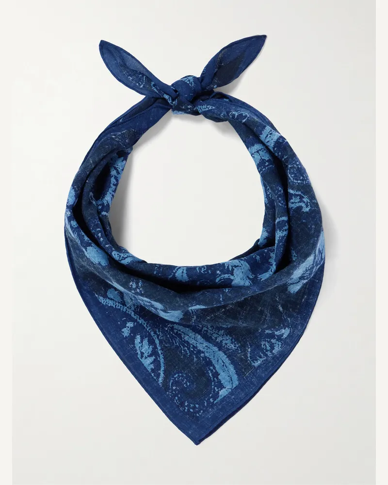 Blue Blue Japan Tsujigahana Tuch aus bedruckter Baumwolle Blau