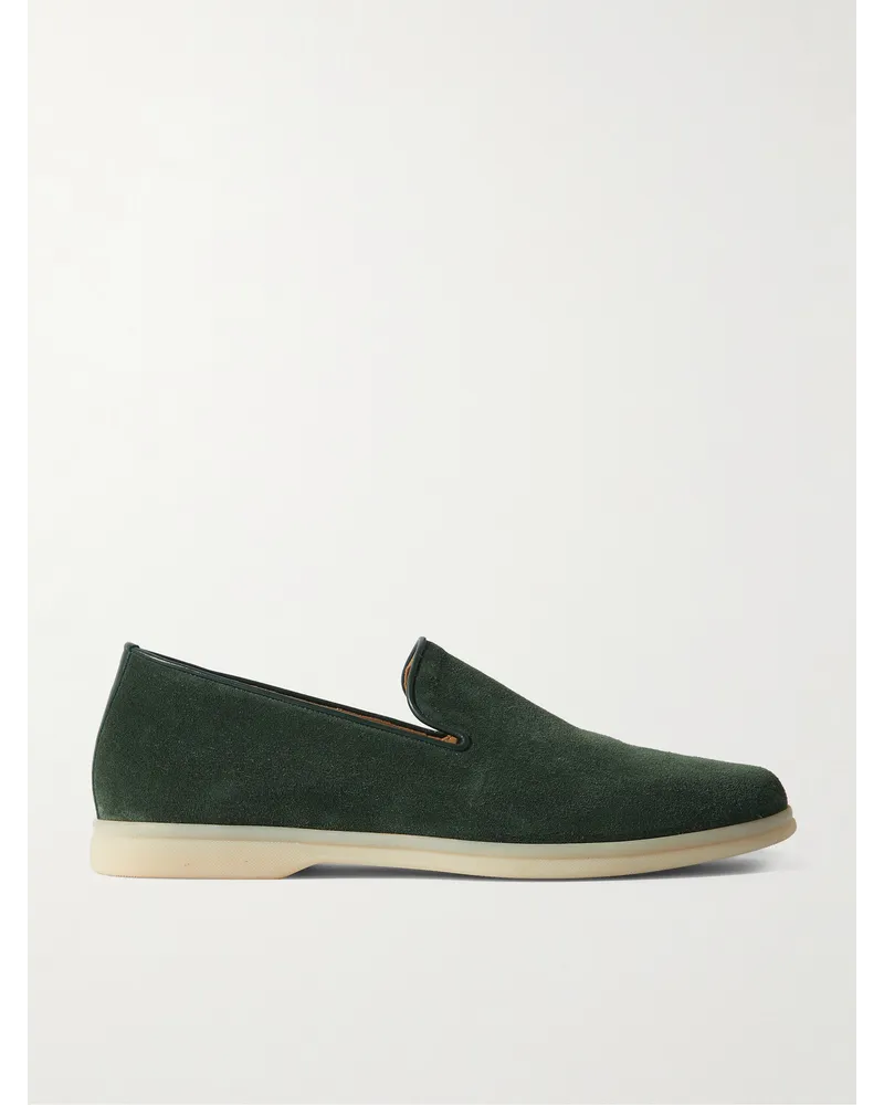 Rubinacci Slip-ons aus Veloursleder Grün