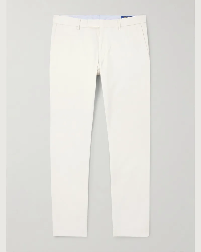 Ralph Lauren Schmal geschnittene Hose aus Stretch-Baumwoll-Twill Neutral