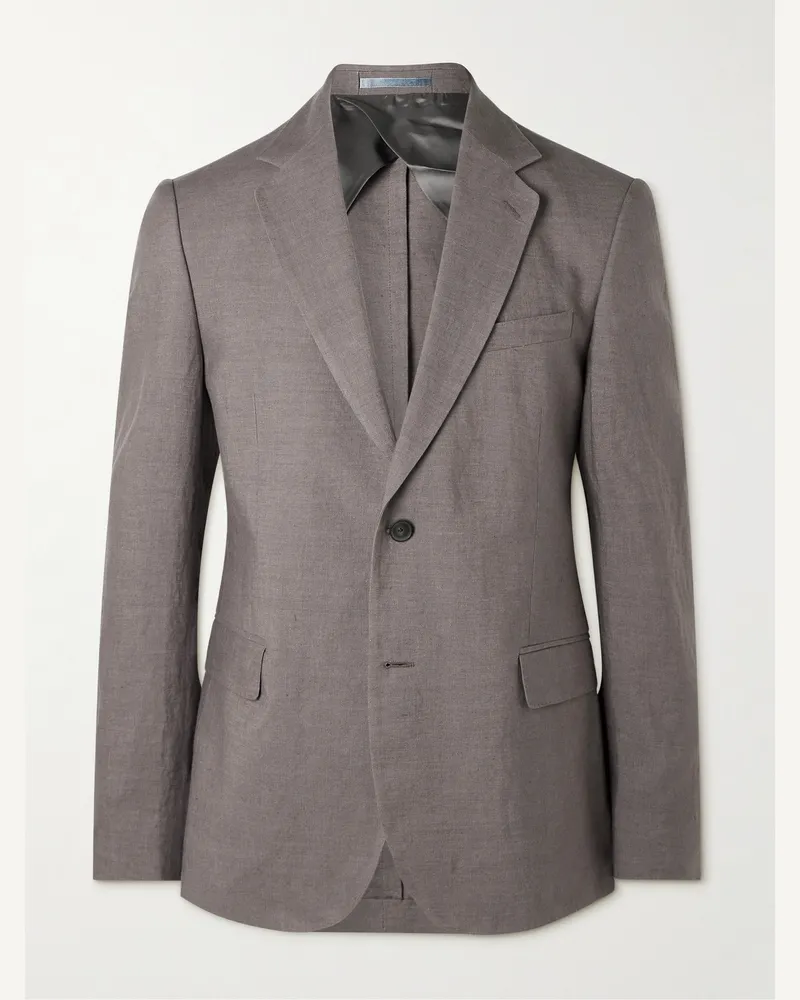 MR P. Sakko aus Leinen (Regular Fit Grau