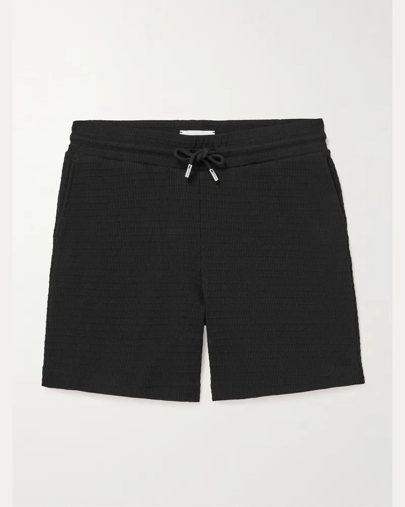 MR P. Gerade geschnittene Shorts aus geripptem Biobaumwoll-Jersey mit Kordelzugbund Schwarz