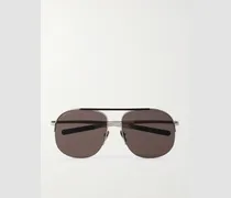 Aviator-Style Silver-Tone Sunglasses
