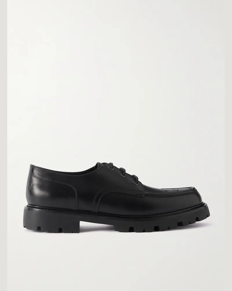 Celine Derby-Schuhe aus Leder mit Logoperforation Schwarz