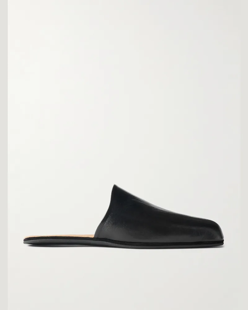 Our Legacy Cigarr Slippers aus Leder Schwarz