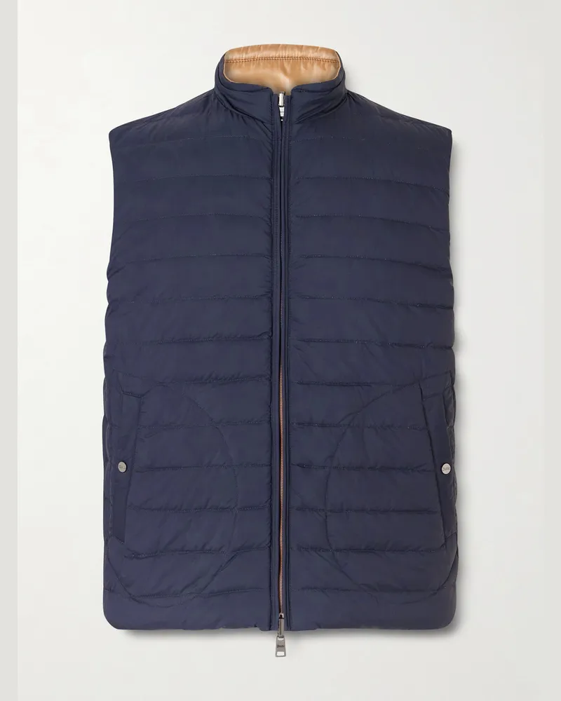 Herno Reversible Quilted Down Gilet Blue