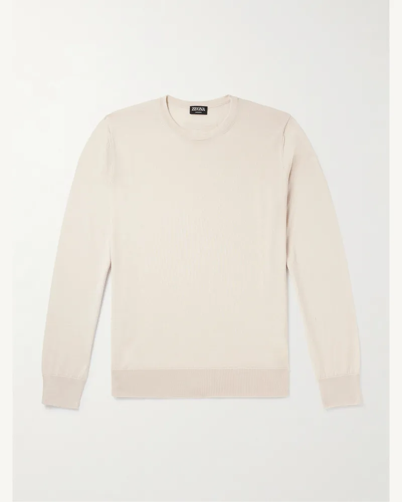 Ermenegildo Zegna Pullover aus einer Kaschmir-Seidenmischung Neutral