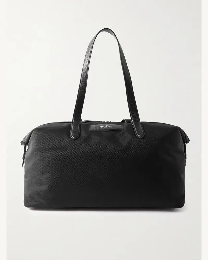 Smythson Norton Weekender aus ECONYL® mit Lederbesatz Schwarz