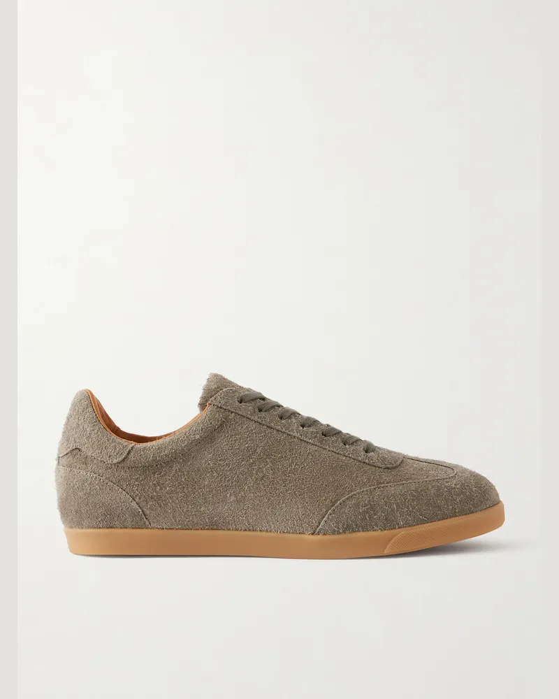MR P. Low-Top-Sneakers aus Veloursleder Braun