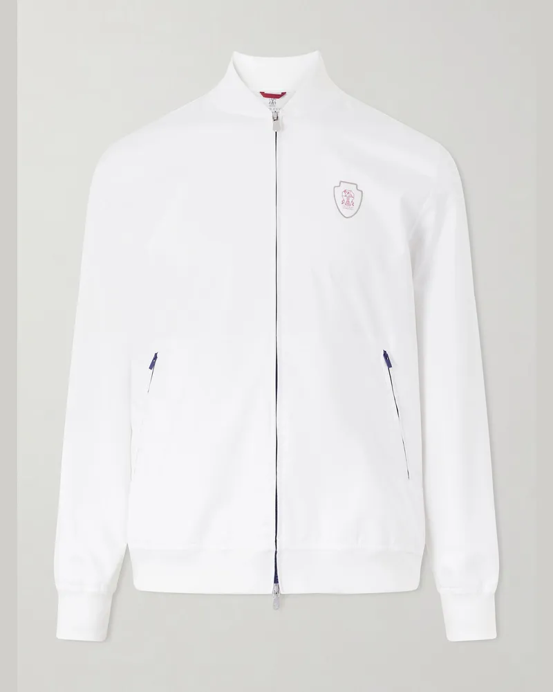 Brunello Cucinelli Logo-Appliquéd Shell Jacket White
