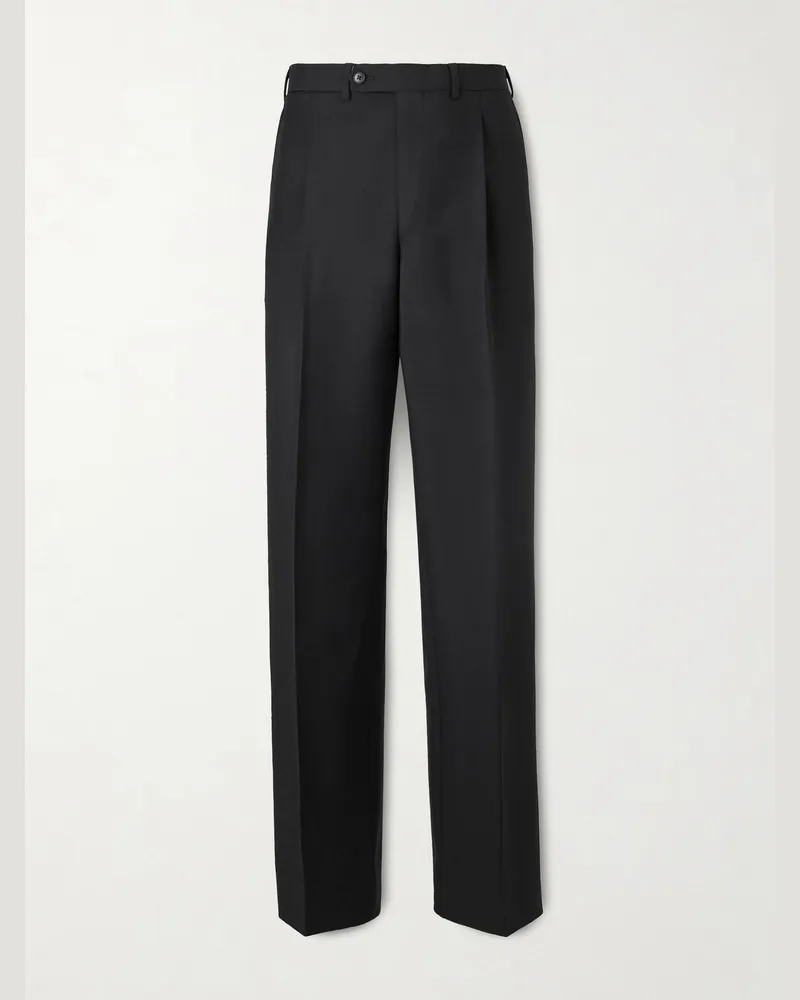 SAMAN AMEL Amo Straight-Leg Wool and Mohair-Blend Suit Trousers Black
