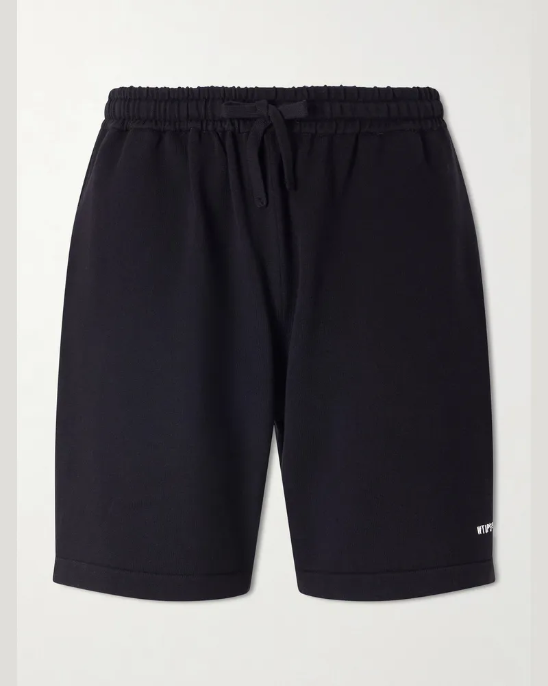 WTAPS Straight-Leg Logo-Embroidered Cotton-Blend Shorts Black