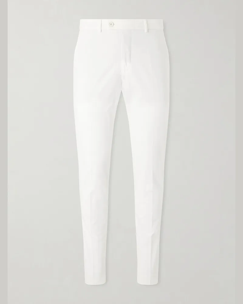 Slowear Tapered Stretch-Cotton Trousers White