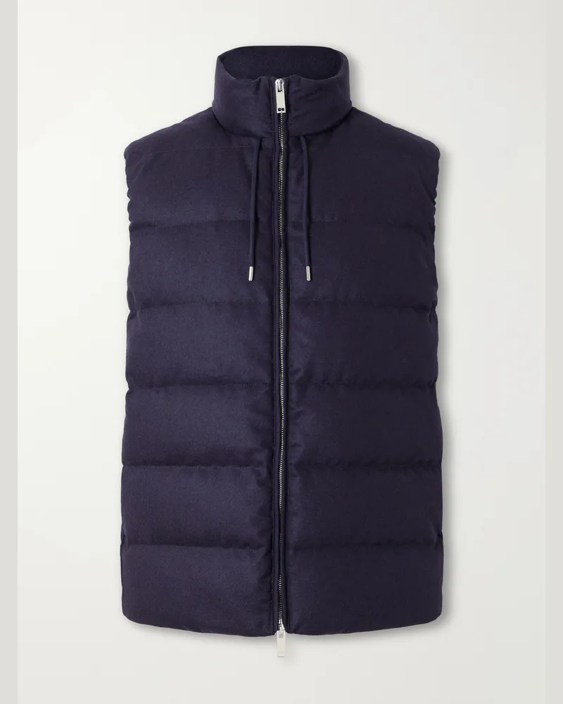 Slowear Padded Wool and Cashmere-Blend Gilet Blue