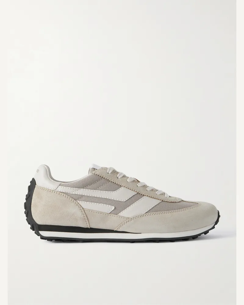 Tom Ford Sneakers aus Veloursleder mit Besatz aus Mesh und Leder Neutral