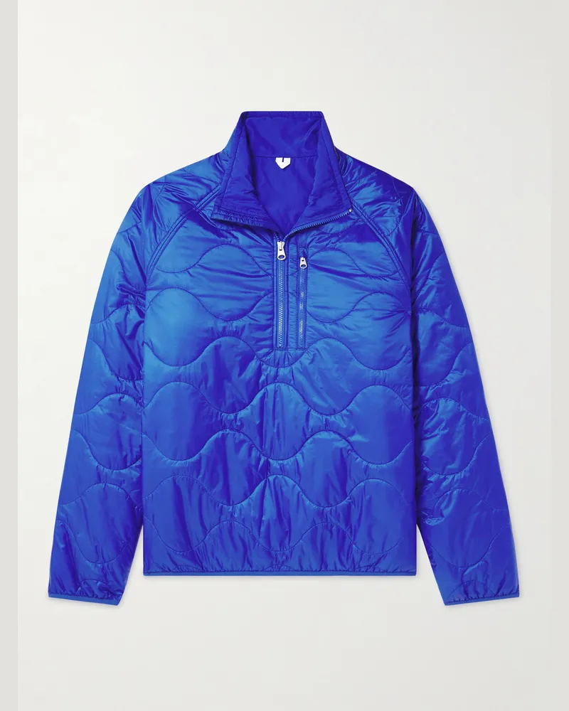 Arket Runner Steppjacke aus recyceltem Shell mit kurzem Reißverschluss Blau