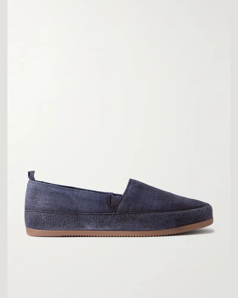 MULO Garment-Dyed Canvas Espadrilles Blue