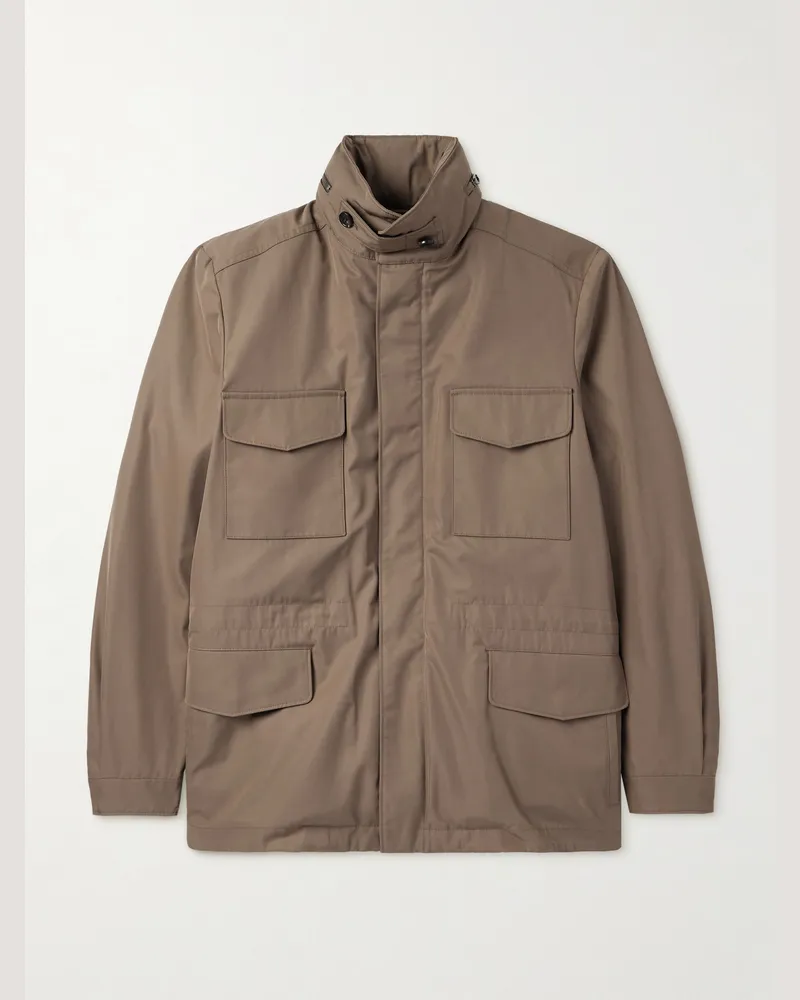 Loro Piana Traveller schmal geschnittene Jacke aus Shell Braun