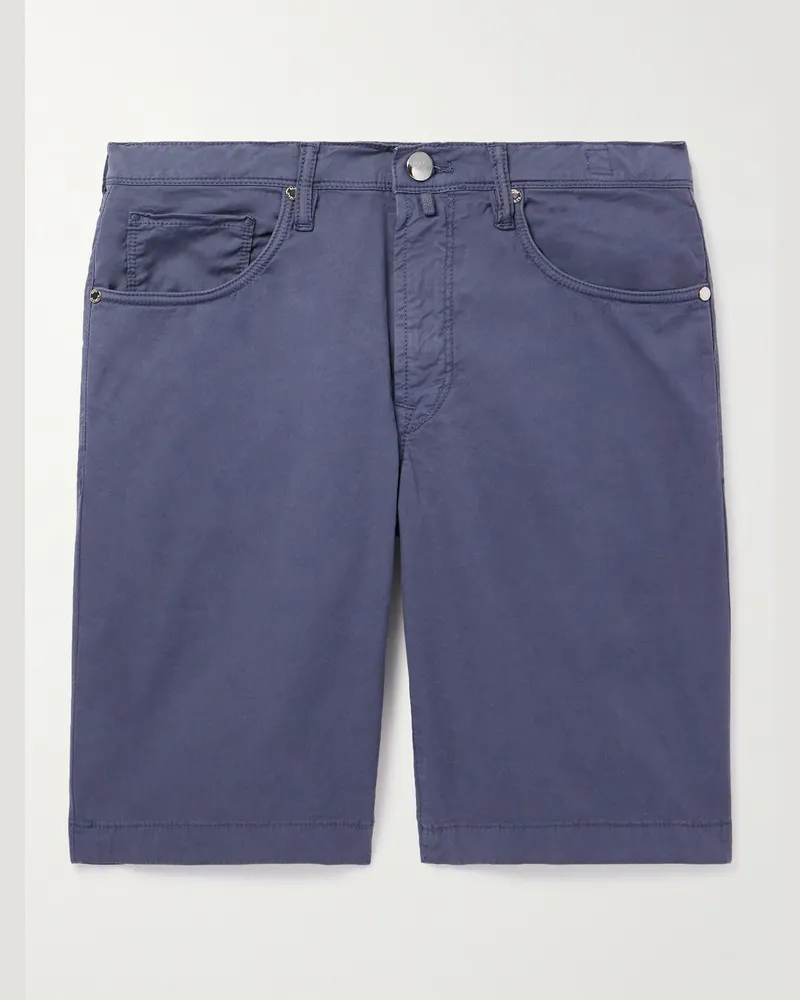 Slowear Gerade geschnittene Bermudashorts aus Stretch-Baumwolle Blau