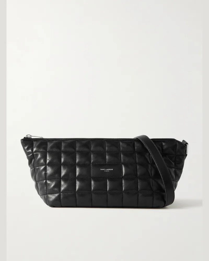 Saint Laurent Umhängetasche aus gestepptem Leder Schwarz