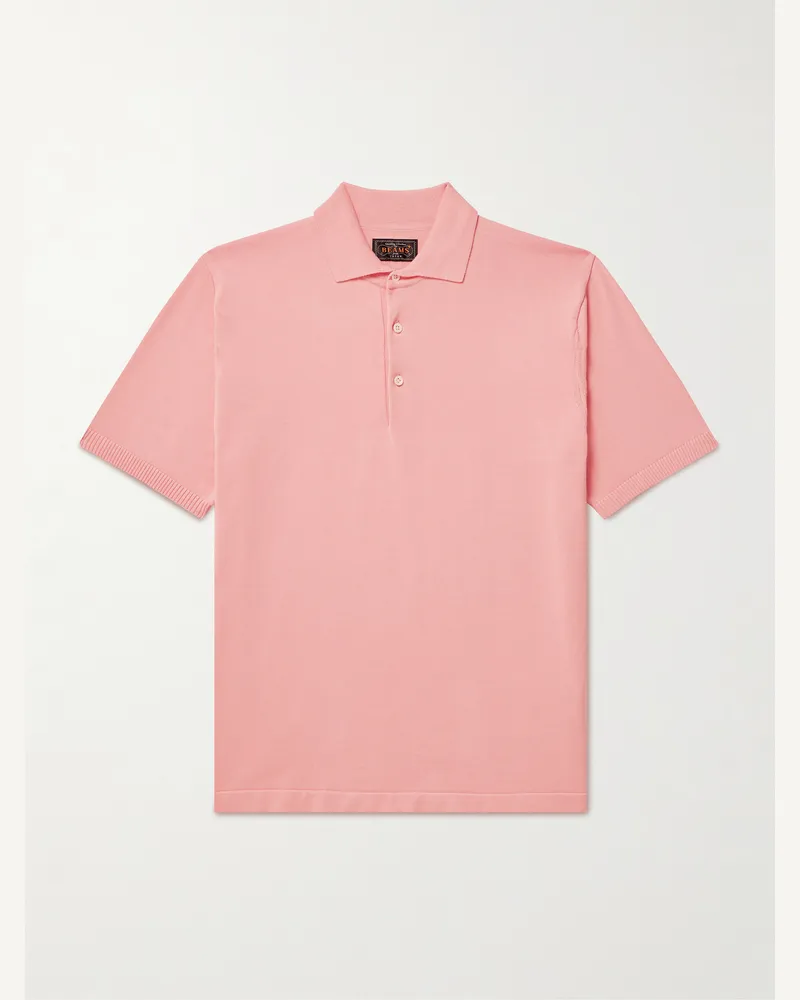 Beams Plus Polohemd aus Baumwolle Pink