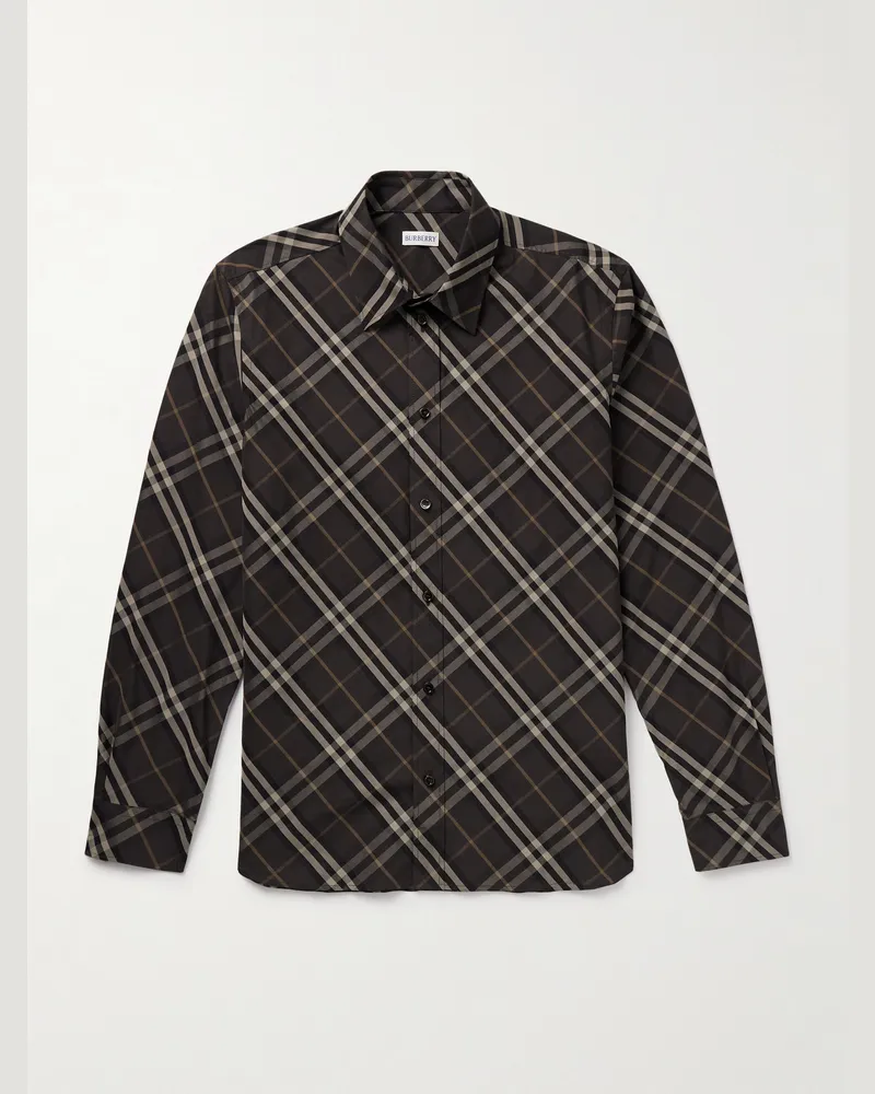 Burberry Kariertes Hemd aus Baumwolle Braun
