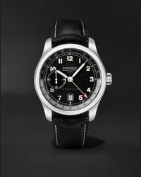 Bremont Argylle GMT 43 mm Uhr aus Edelstahl mit DLC-Beschichtung, automatischem Aufzug und Lederarmband in limitierter Auflage, Ref.-Nr.: SOLO43-ARGYLLE-L-S Schwarz