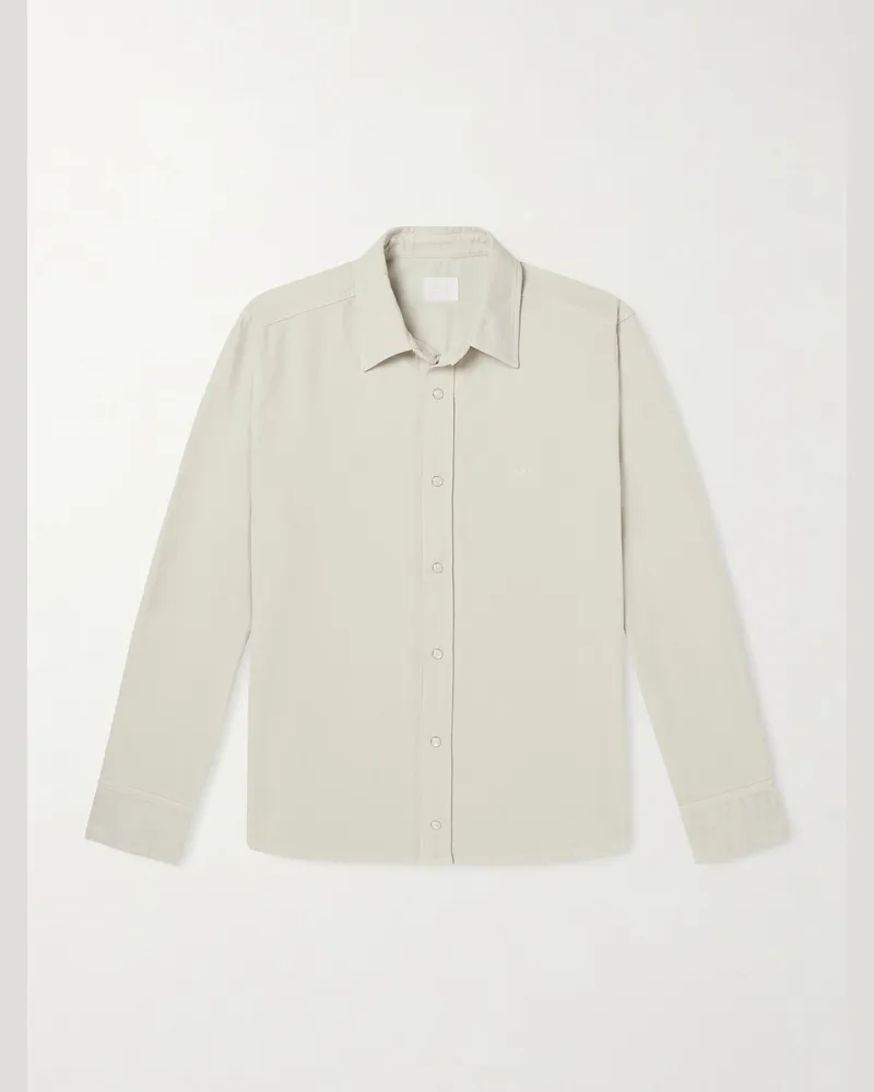 A.P.C. Logo-Embroidered Cotton-Twill Overshirt Neutrals
