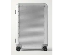 Bank Spinner Koffer aus Aluminium mit Lederbesatz, 68 cm