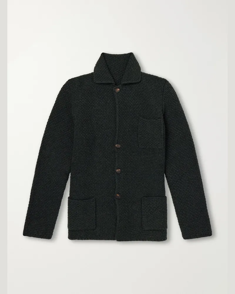 Anderson & Sheppard Merino Wool and Cashmere-Blend Cardigan Green