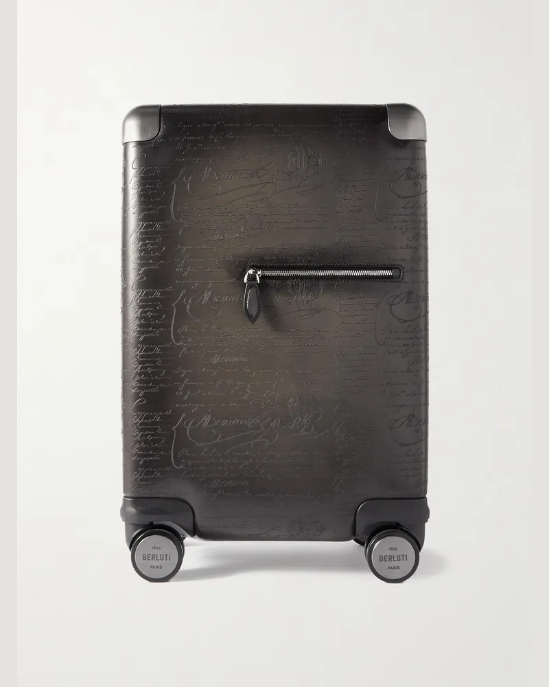 Berluti Formula 1005 Scritto Venezia Leather Suitcase Black