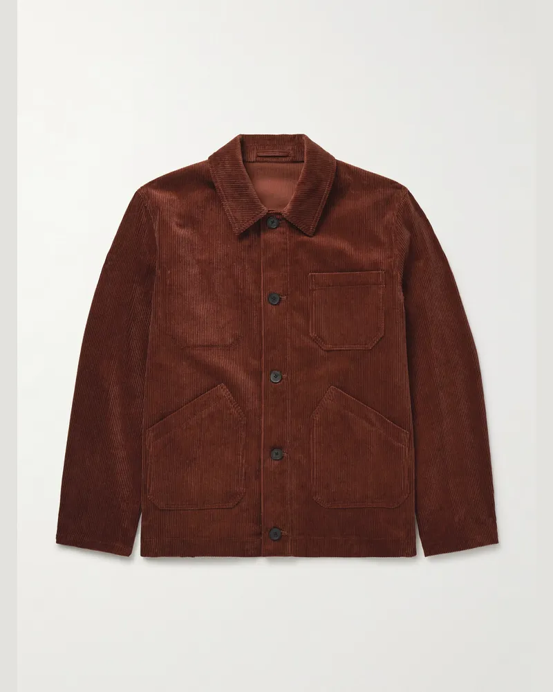 MR P. Arbeitsjacke aus Biobaumwollcord Rot