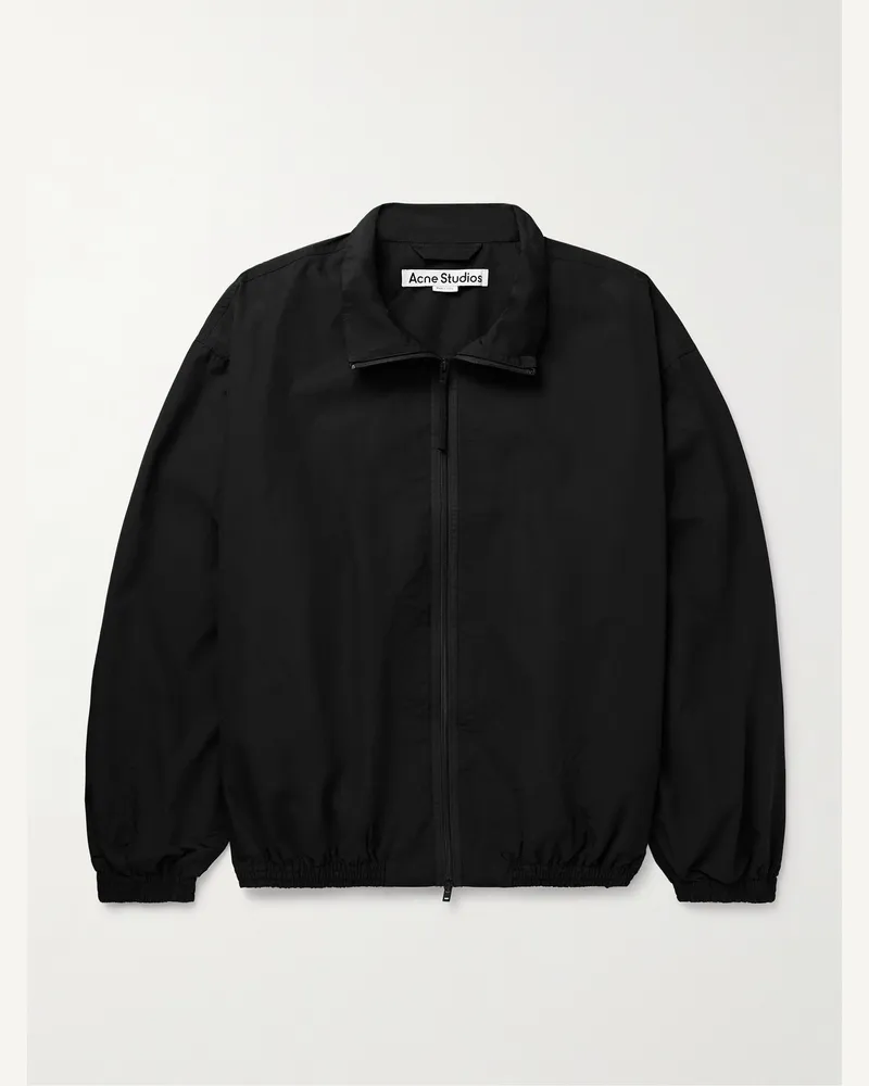 Acne Studios Olandios Bomberjacke aus einer Baumwoll-Nylon-Mischung mit Logostickerei Schwarz