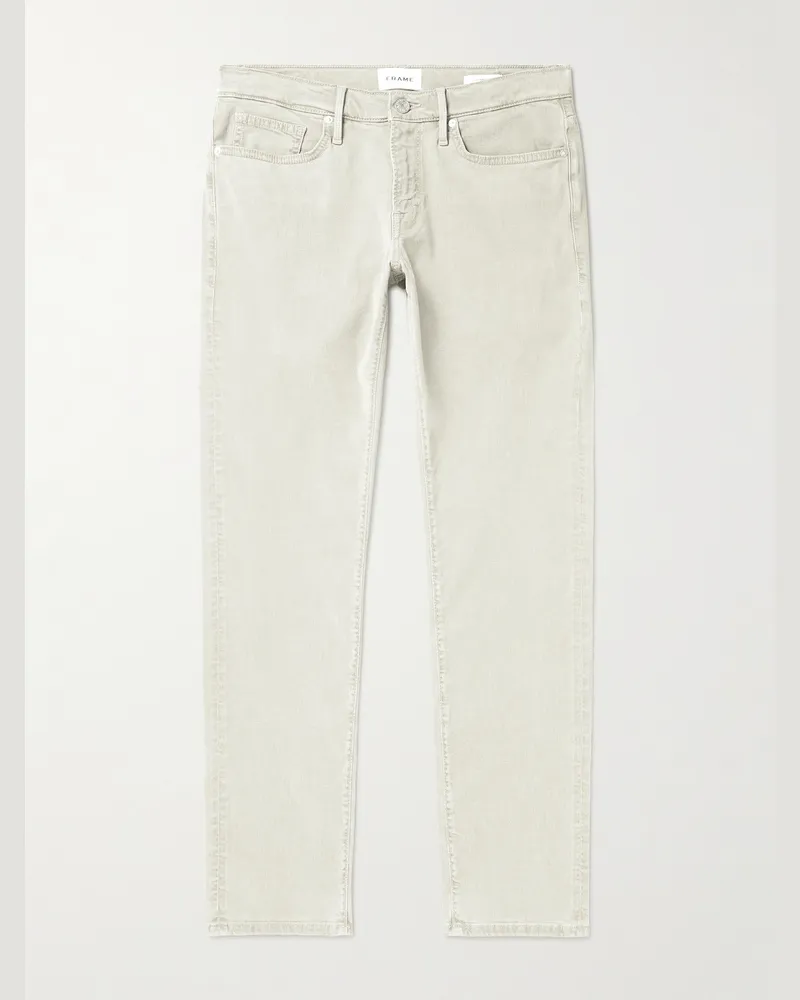 Frame Denim L'Homme Slim-Fit Stretch Lyocell-Blend Trousers Neutrals