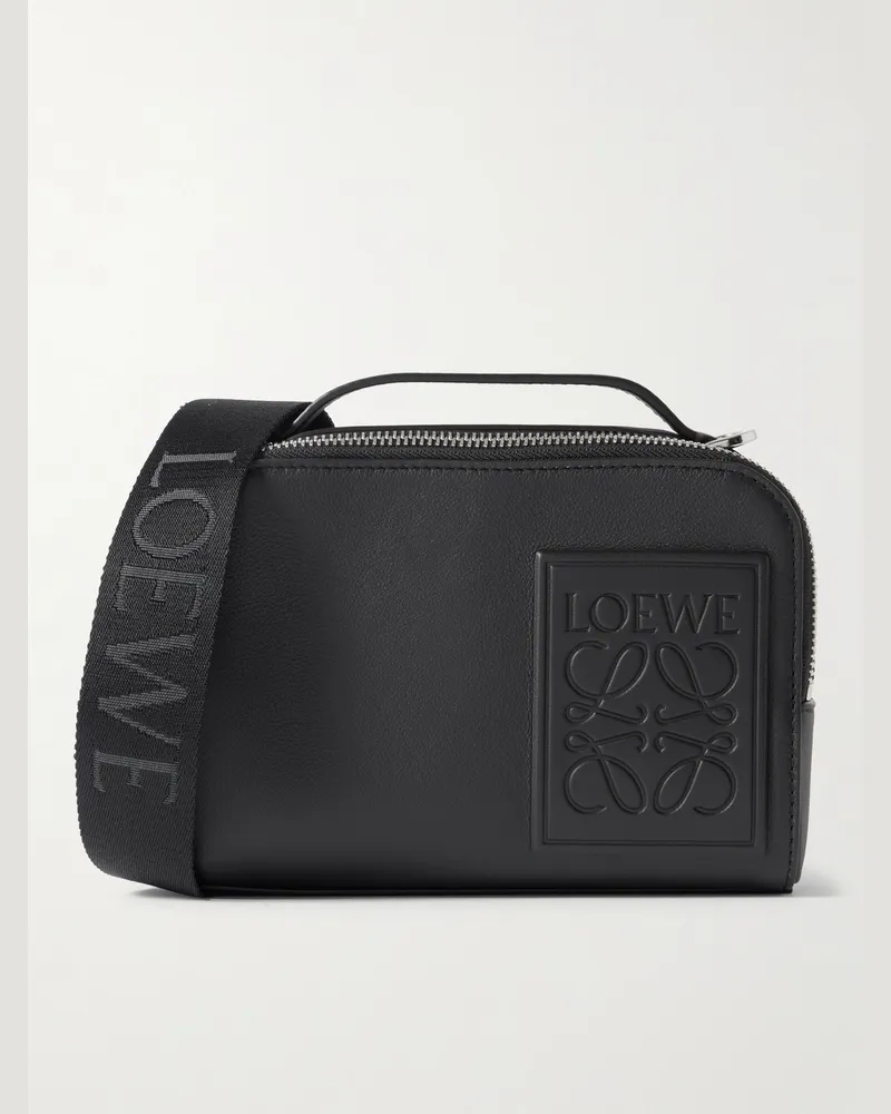 Loewe Camera Mini Logo-Appliquéd Leather Messenger Bag Black