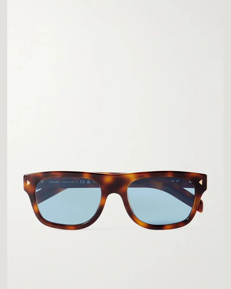 Prada Sonnenbrille mit D-Rahmen aus Azetat in Schildpattoptik Horn