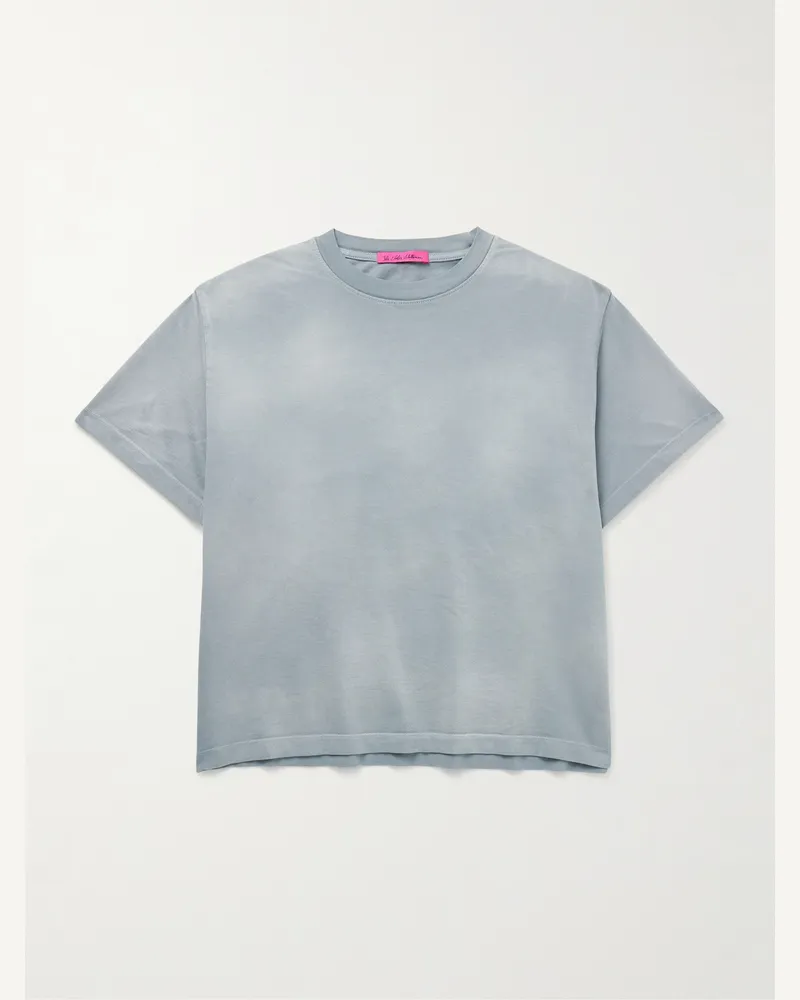 The Elder Statesman T-Shirt aus Jersey aus einer Baumwoll-Kaschmirmischung in sonnengebleichter Optik Blau