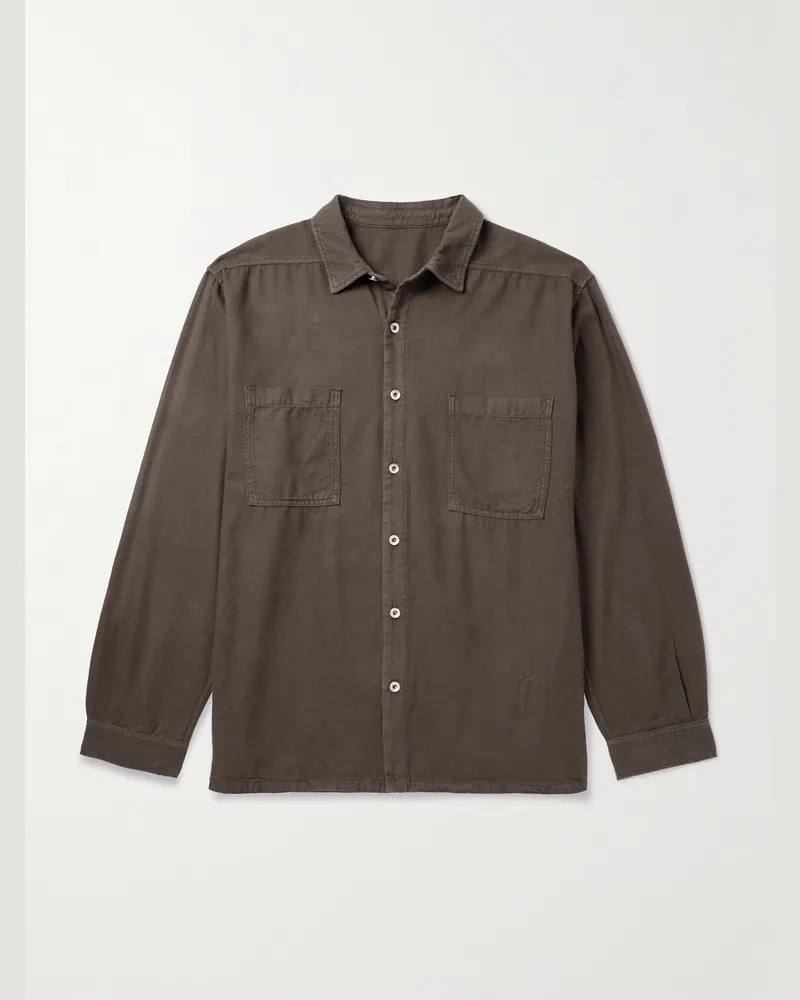 DRKSHDW by Rick Owens Jumbo Hemd aus Baumwoll-Twill Braun